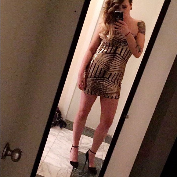 Rose Gold Sequin Party Dress - Picture 7 of 7